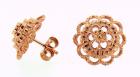 Orecchini argento dorato rosa traforato art. 03100